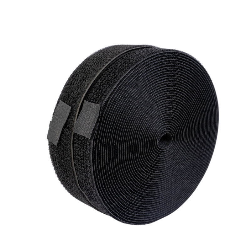 black self-adhesive hook and loop