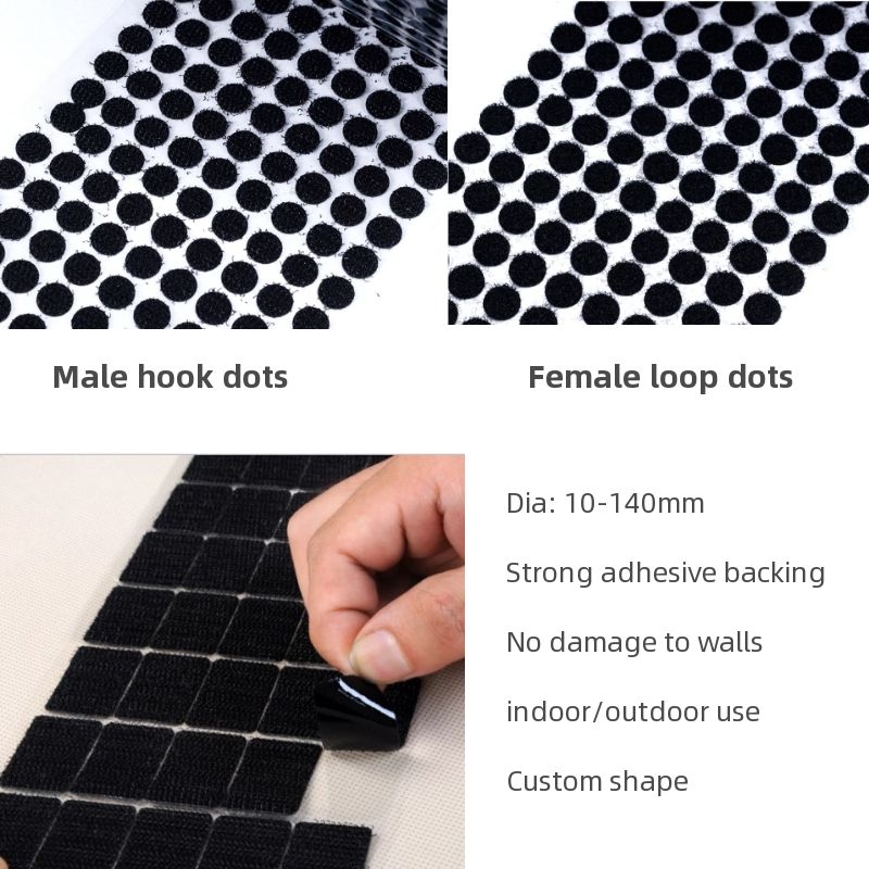 self adhesive hook and loop coins dots circles